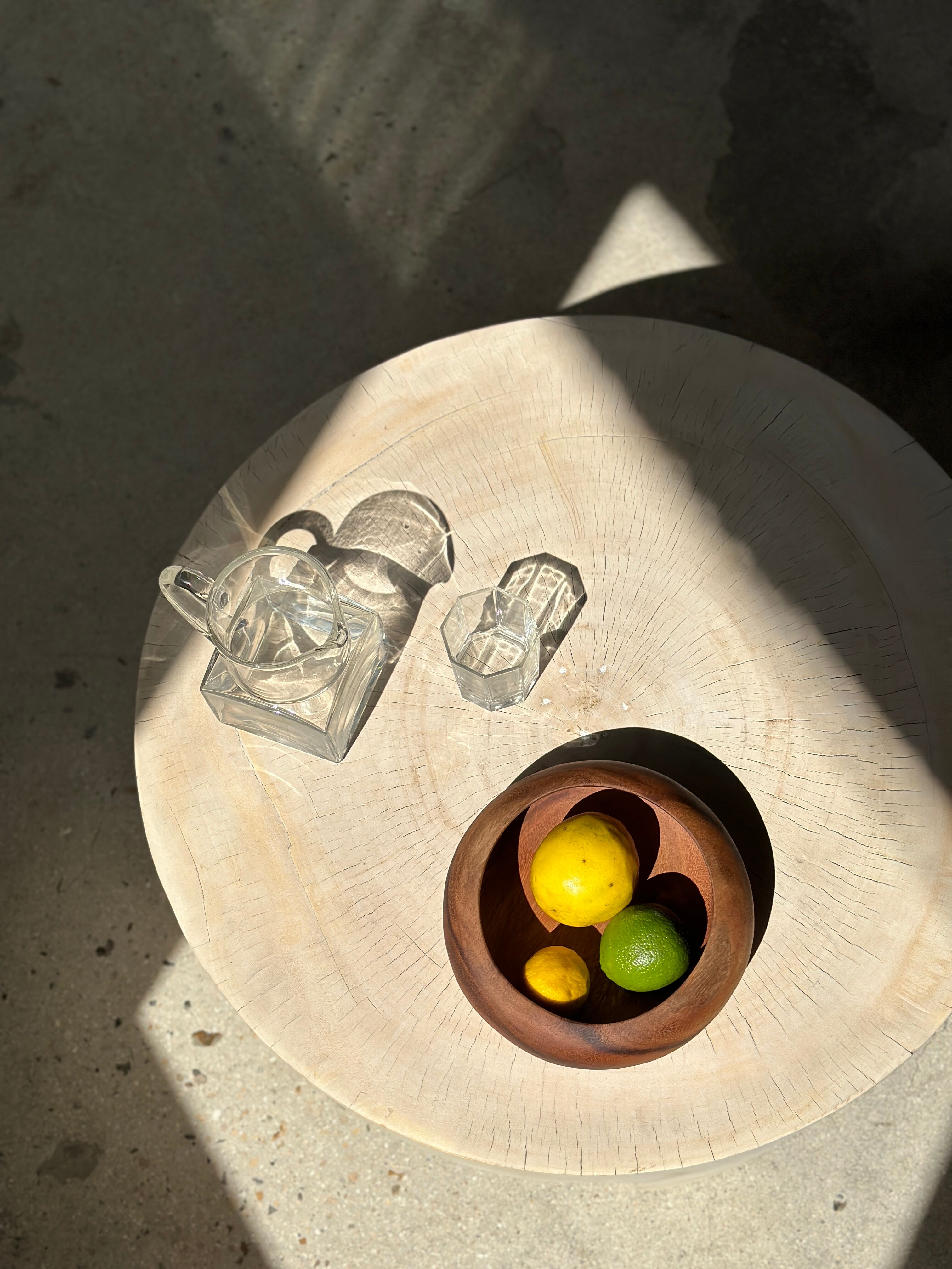 Bowl or monoxyl teak cut d:25.5