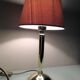 Lampe en  métal doré et abat jour peau de peche / vintage années 70-80