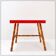 Small side table with turned legs and red top - Josco, made in Belgium - 1950s