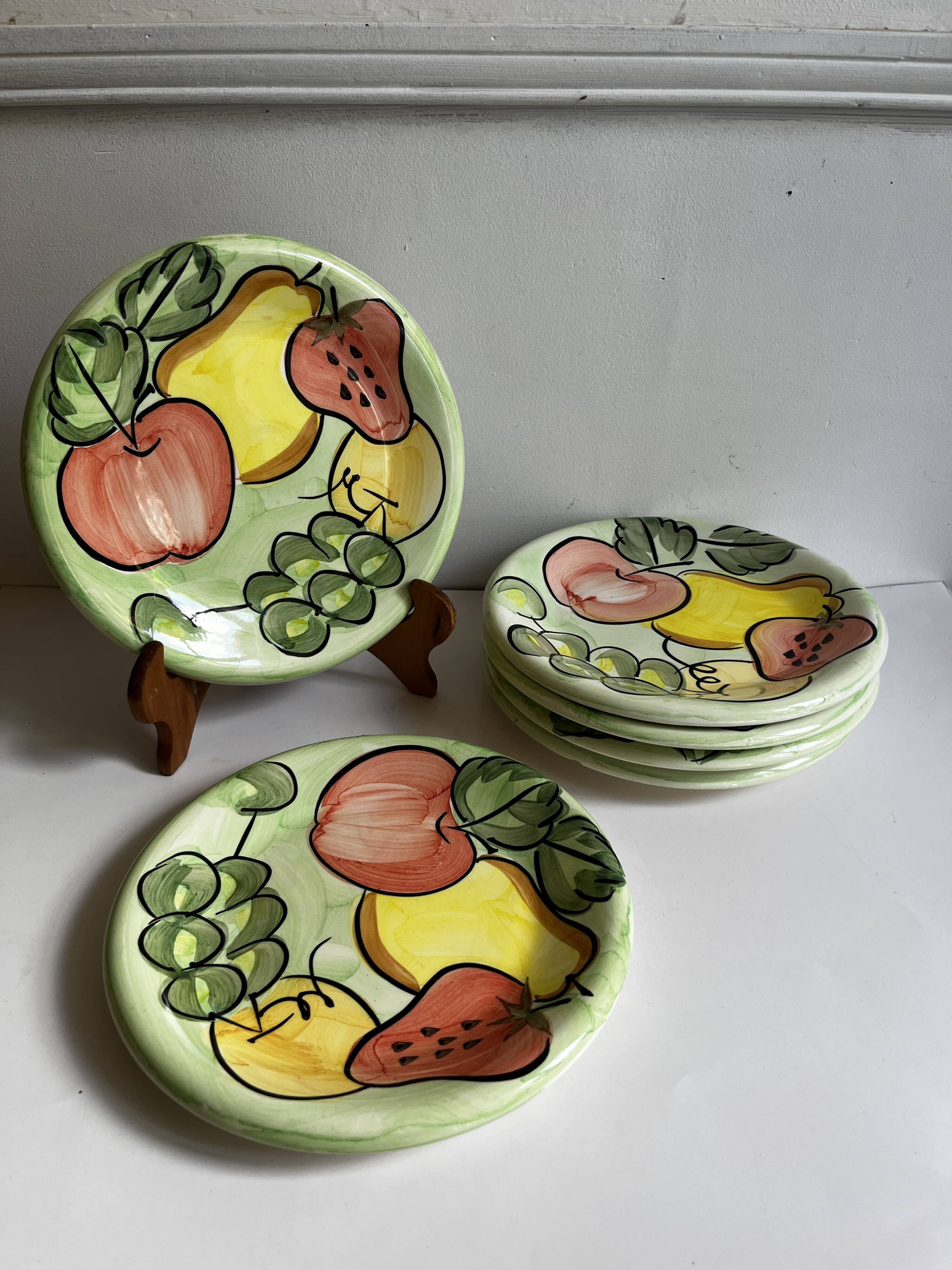 Italian ceramic fruit plates