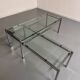 2 large nesting coffee tables in chrome and glass, 1970s design.