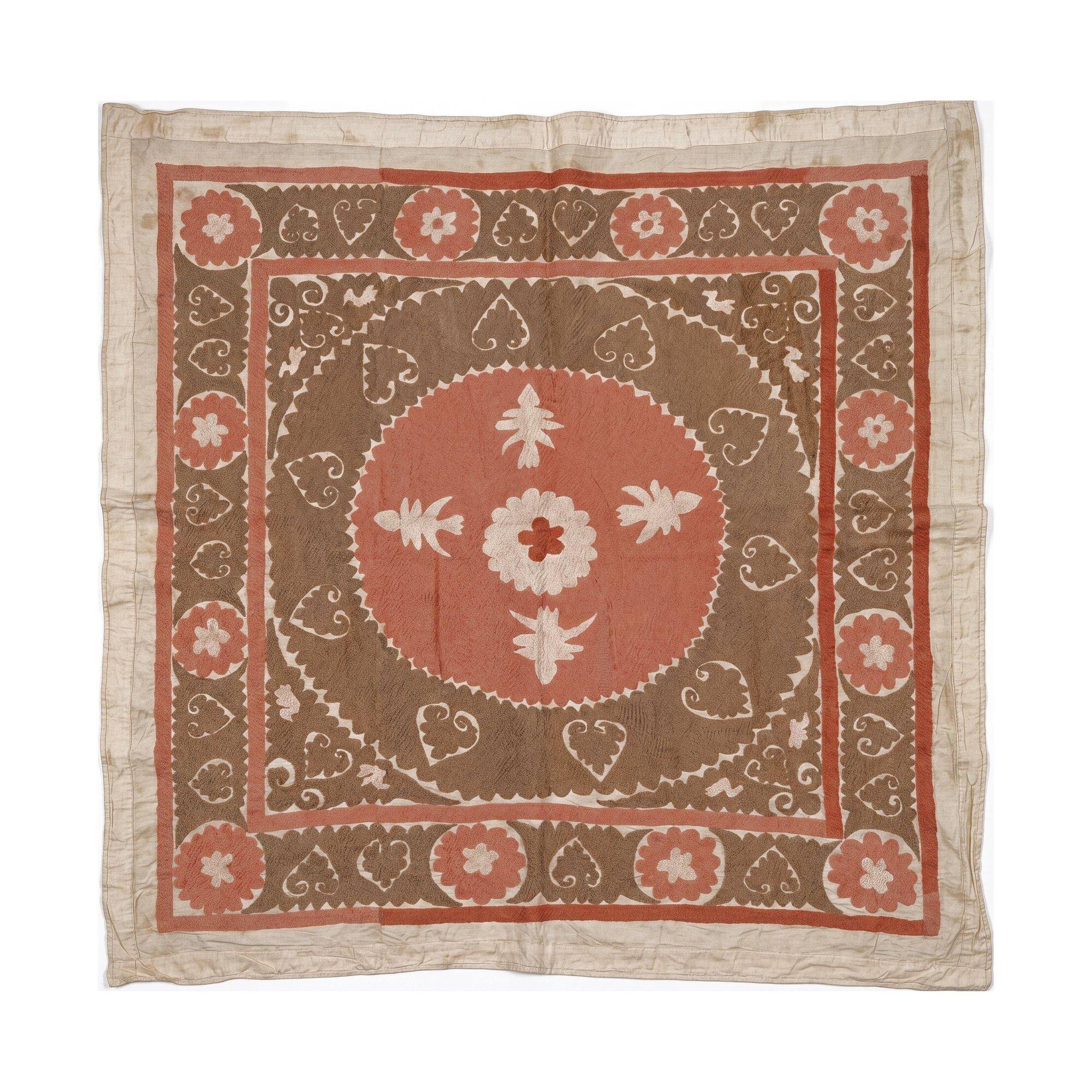 Vintage hand-embroidered tablecloth 133x134 cm