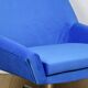 Vintage swivel armchair from DDR blue cornflower velvet from the Jade series