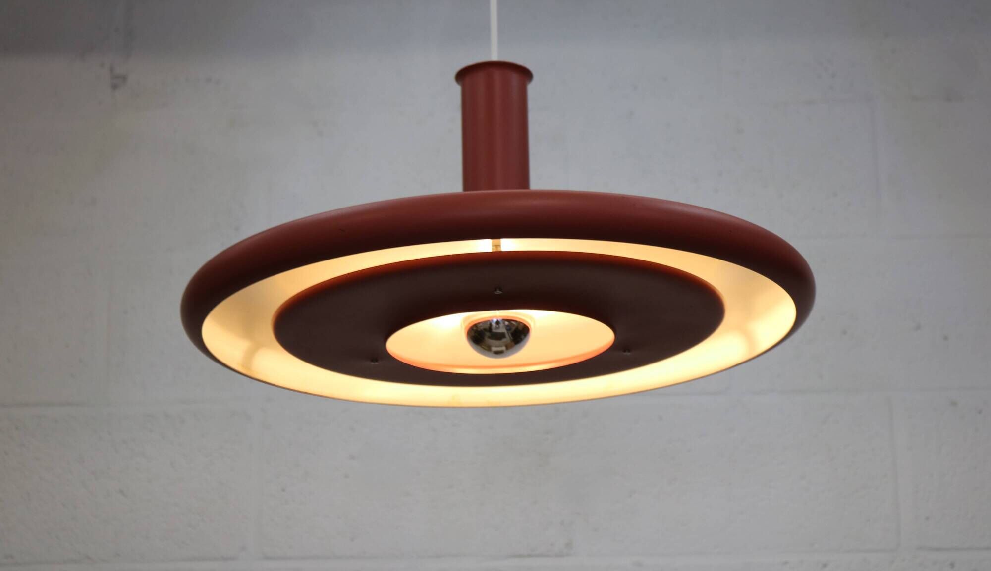 Pink XL Fog & Morup Optima Pendant Lamp: Hans Due Design, Denmark 1970s