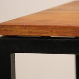 Vintage Danish teak and black lacquered metal table, 1950s