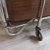 Vintage coffee table, bar, folding side table on wheels