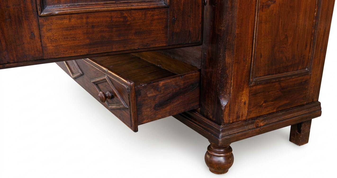 Antique panelled wardrobe from the 19th century.