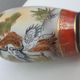 Small Japanese vase porcelain Satsuma couple of cranes