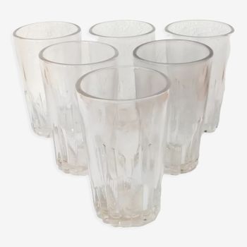 Lot de six verres de bistrot ancien