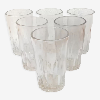 Set of six old bistro glasses