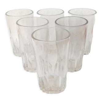 Lot de six verres de bistrot ancien