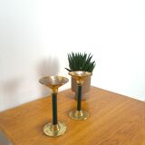Chandeliers en laiton avec millésime vert foncé