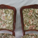 Paire de chaises fleuries style Louis XV