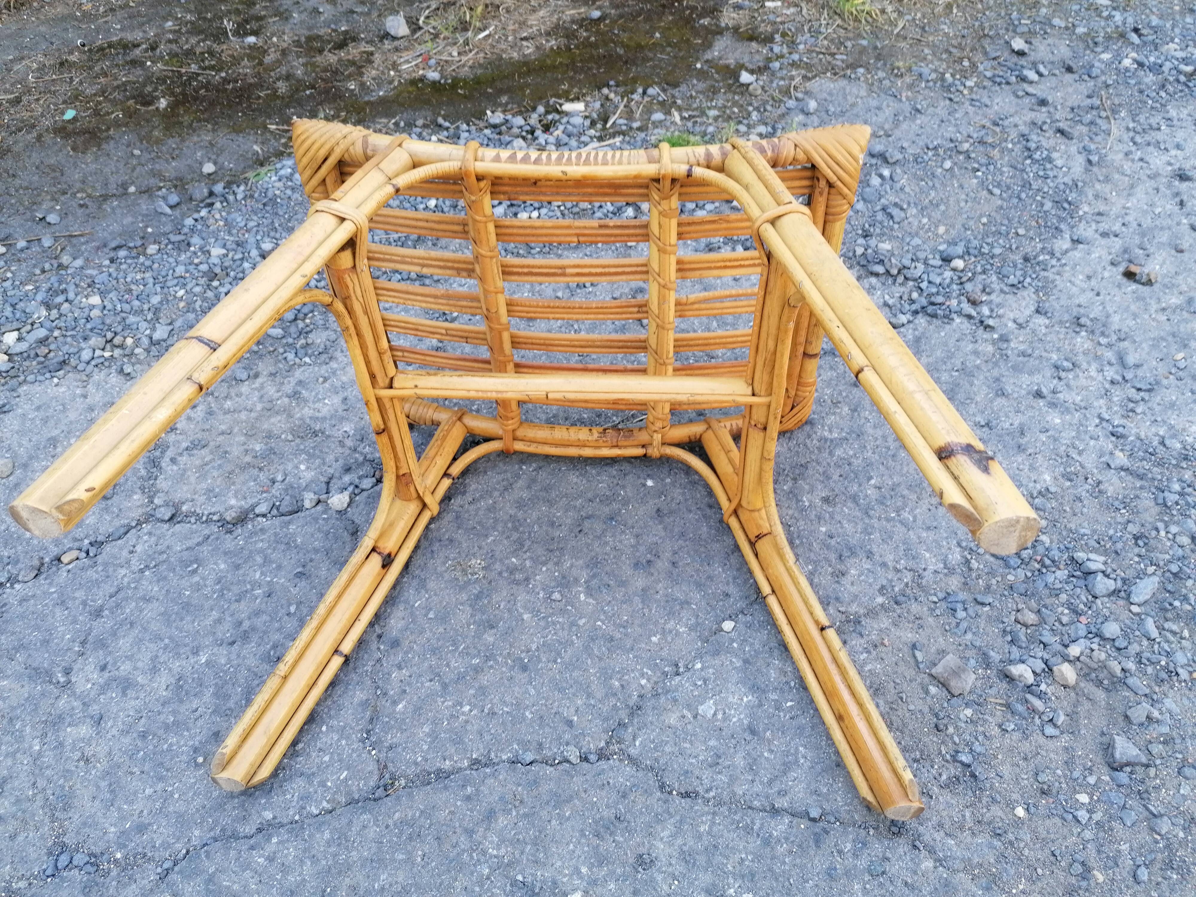 Stool bench feet compass bamboo rattan vintage