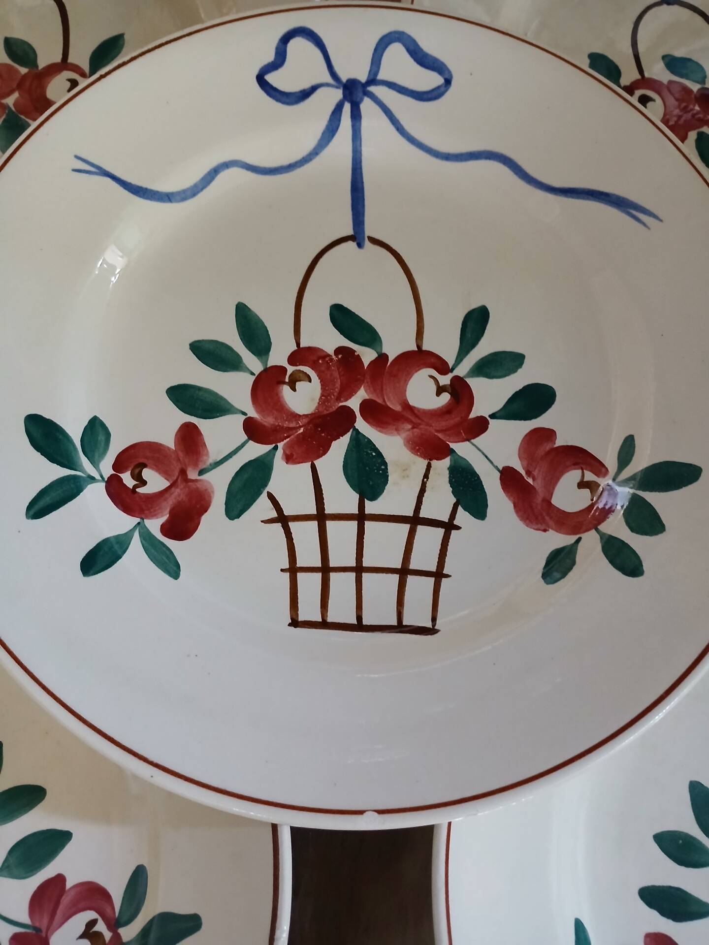 5 antique Longchamp dinner plates