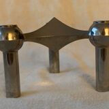 3 chrome metal candlesticks designed Nagel 1970