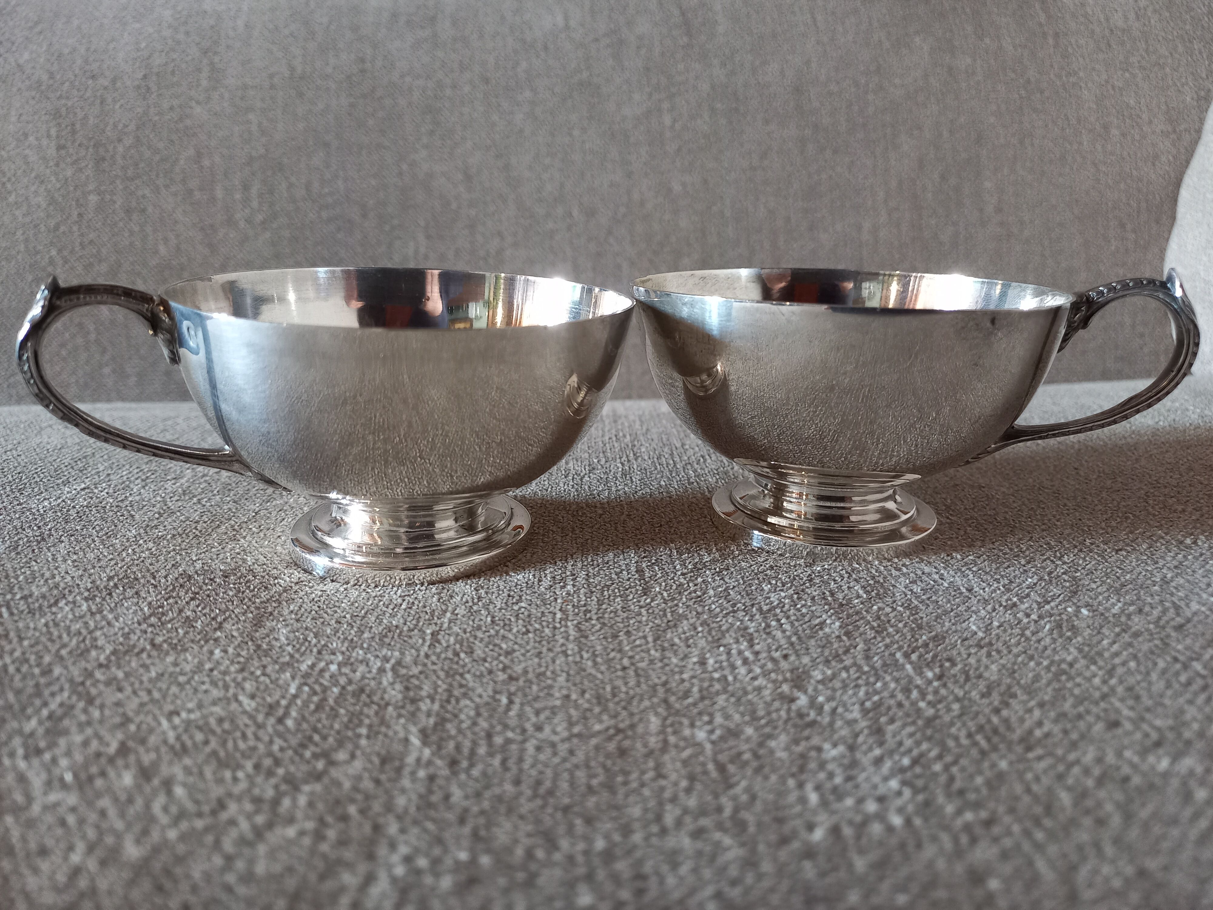 2 old solid silver cups