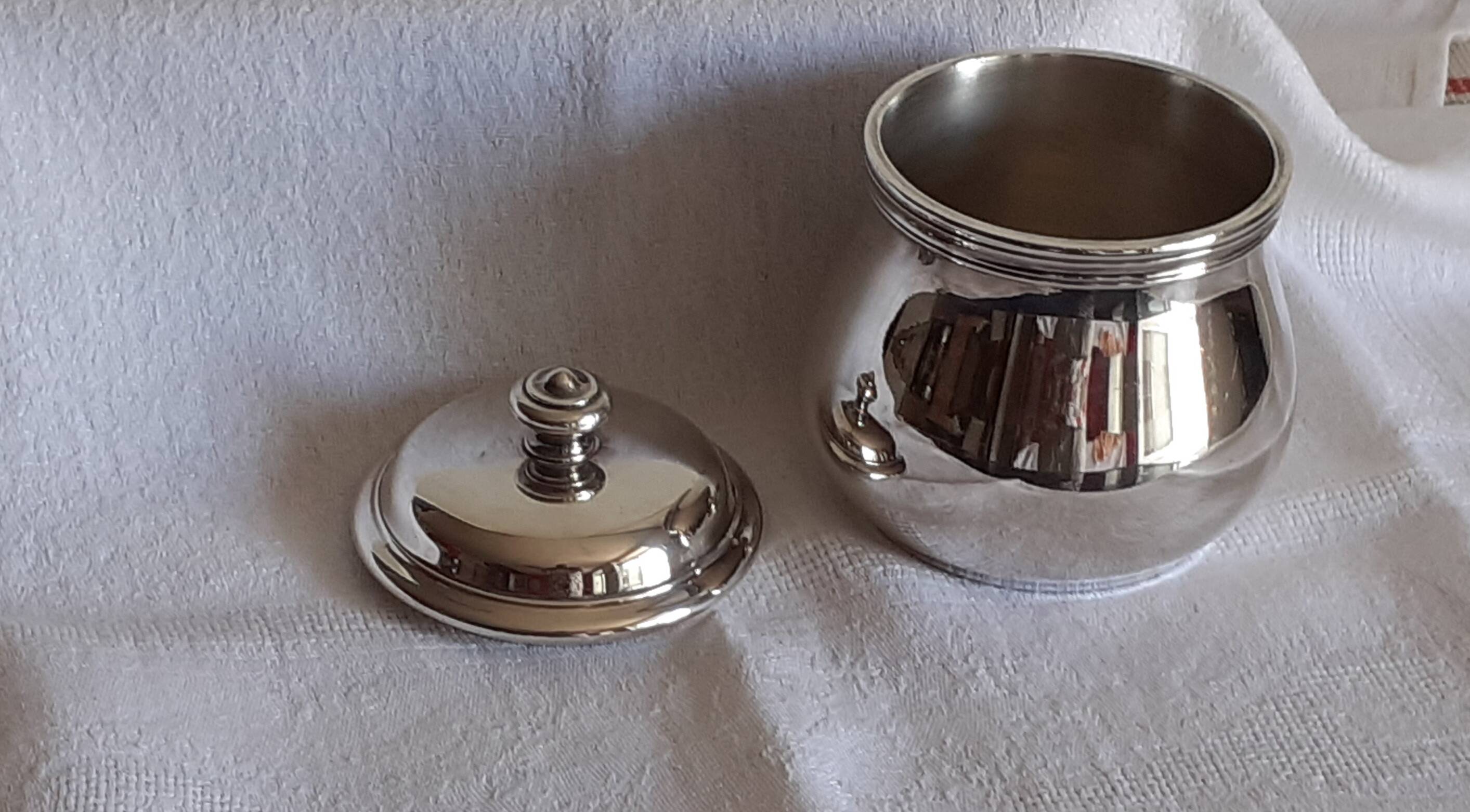 Silver-plated sugar bowl
