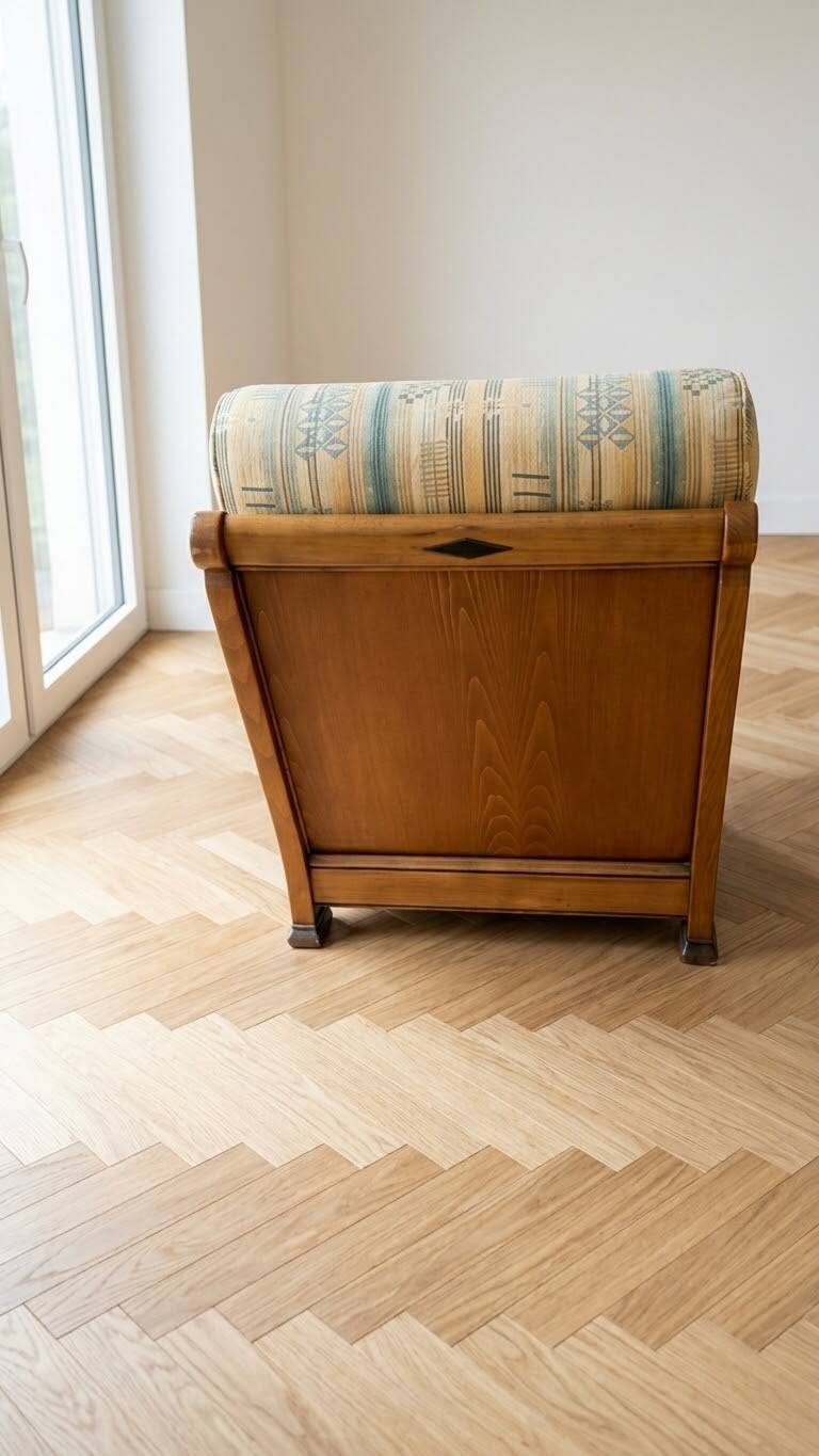 Solid wood and fabric armchair Jacques Leleu collection