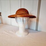 Authentic Vintage 70s Rattan and Bamboo Vietnamese Asian Hat
