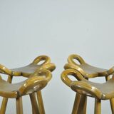 Special vintage brutalist SPANISH Marbella bar stools, 1970s Spain