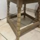 Pair of vintage stools in raw solid wood — Turned ball feet