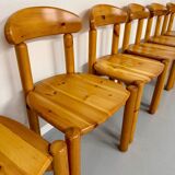 Set of 6 solid pine chairs, Scandinavian design, Reiner Daumiller