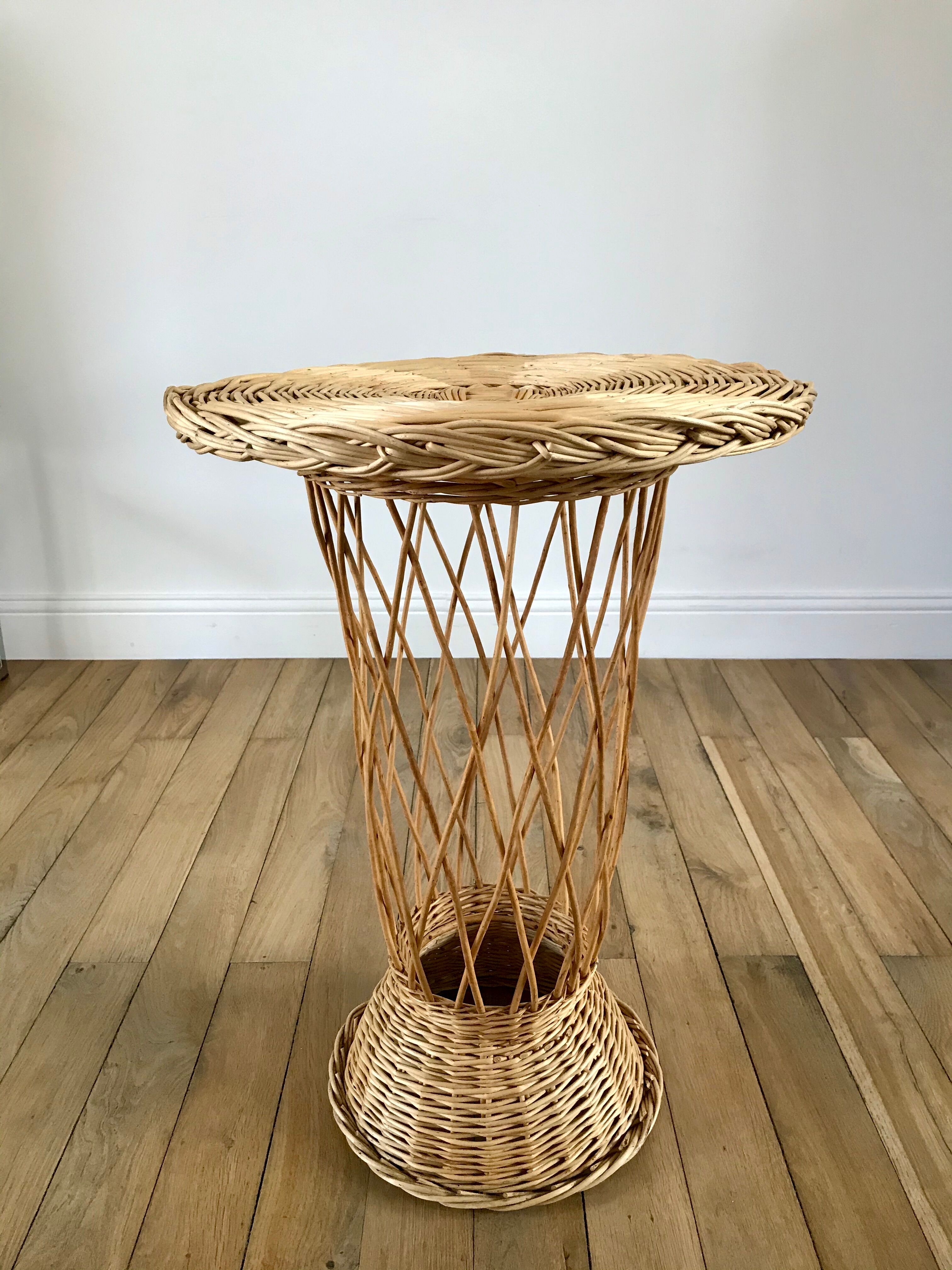 Rattan / bamboo side table 1960s-1970s