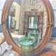 Miroir ovale en rotin - 48x37cm