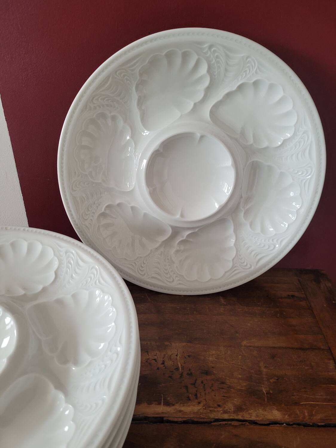 6 Limoges oyster plates