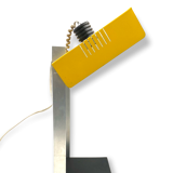 Space age yellow cubic table lamp, Italy 1970s