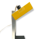 Space age yellow cubic table lamp, Italy 1970s