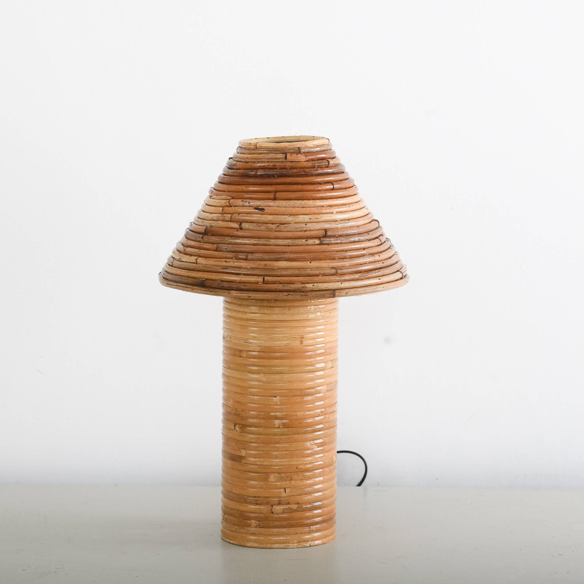 Table Lamp Organic Rattan Reed