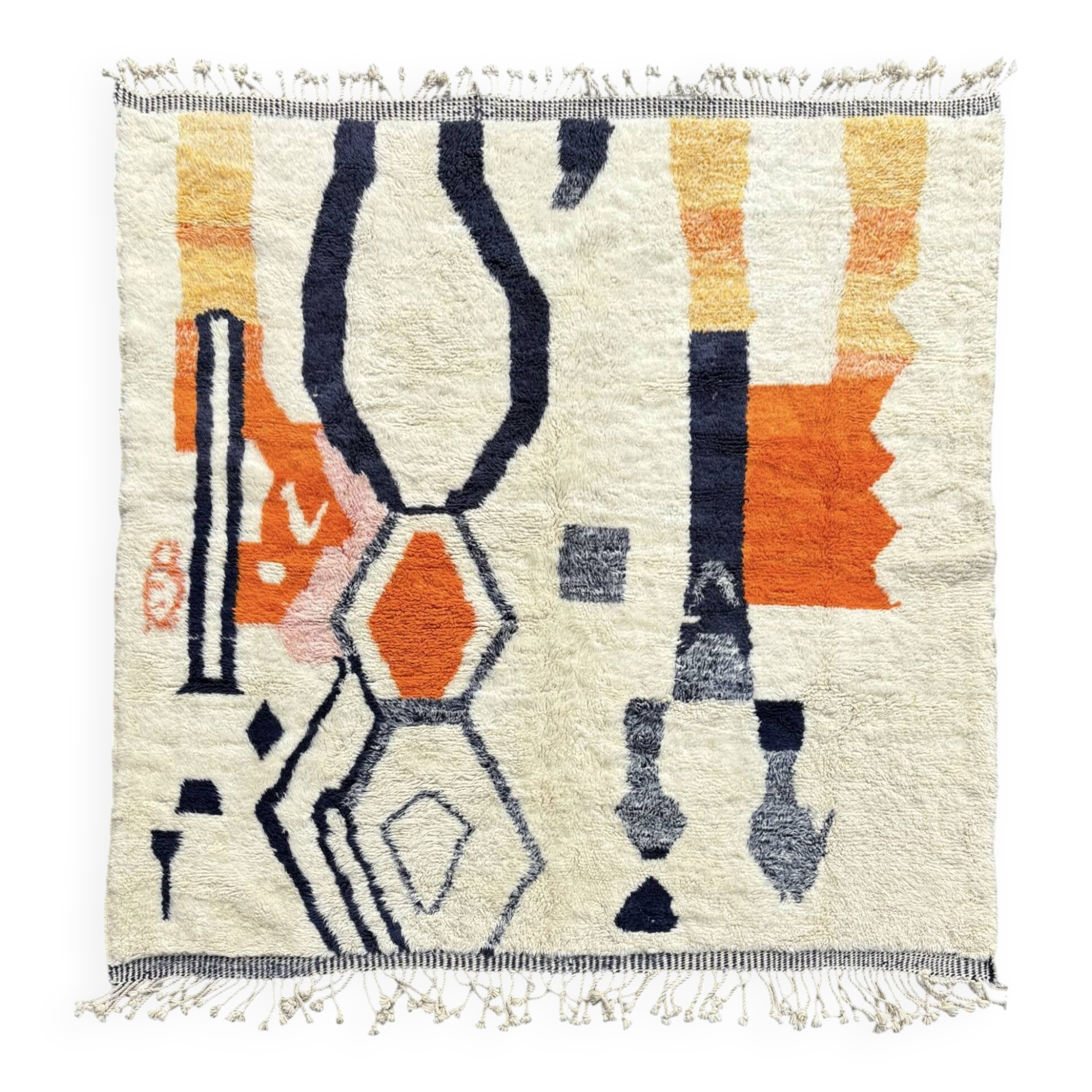 Beni M'rirt Berber rug 250 × 250 cm – Natural wool – Handmade in Morocco