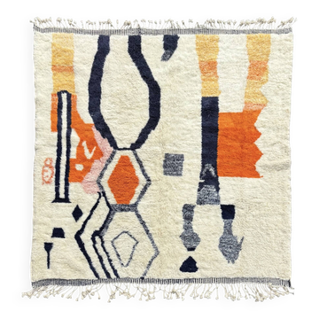 Beni M'rirt Berber rug 250 × 250 cm – Natural wool – Handmade in Morocco