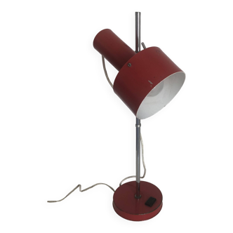 Lampe  vintage 1960 Monteuse Delmas rouge diable - 44 cm