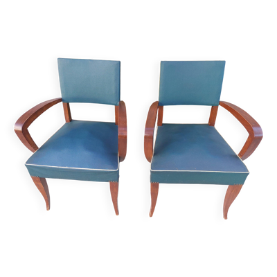paire de fauteuils bridges vert foncé