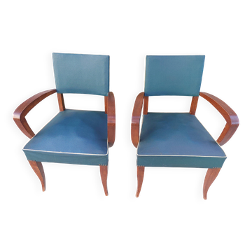 paire de fauteuils bridges vert foncé