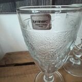 Set of 3 Luminarc stemmed glasses with fruit decor