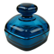 Blue glass candy box