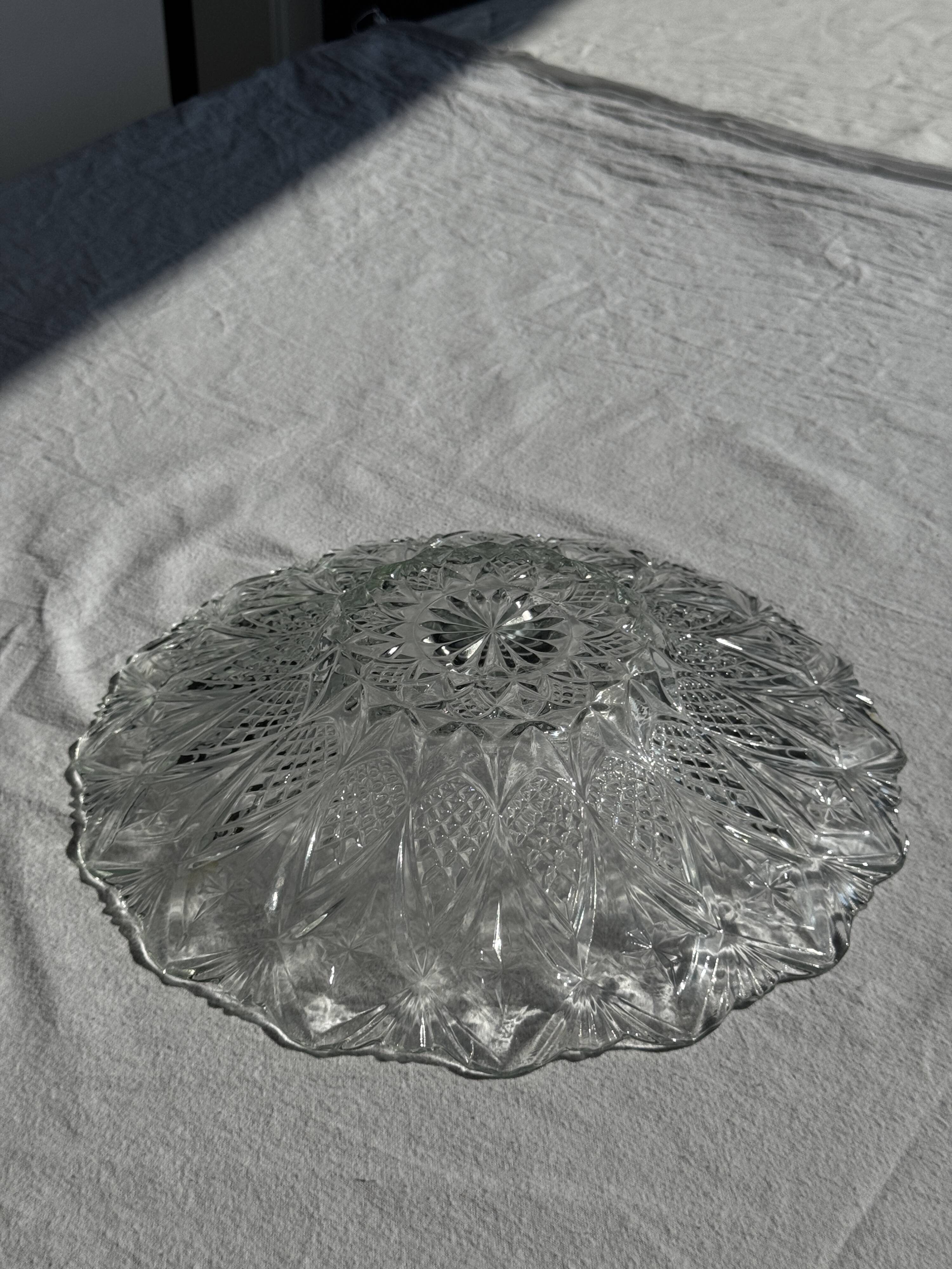 Vintage Diamond Point Flared Fruit Bowl or Salad Bowl D31