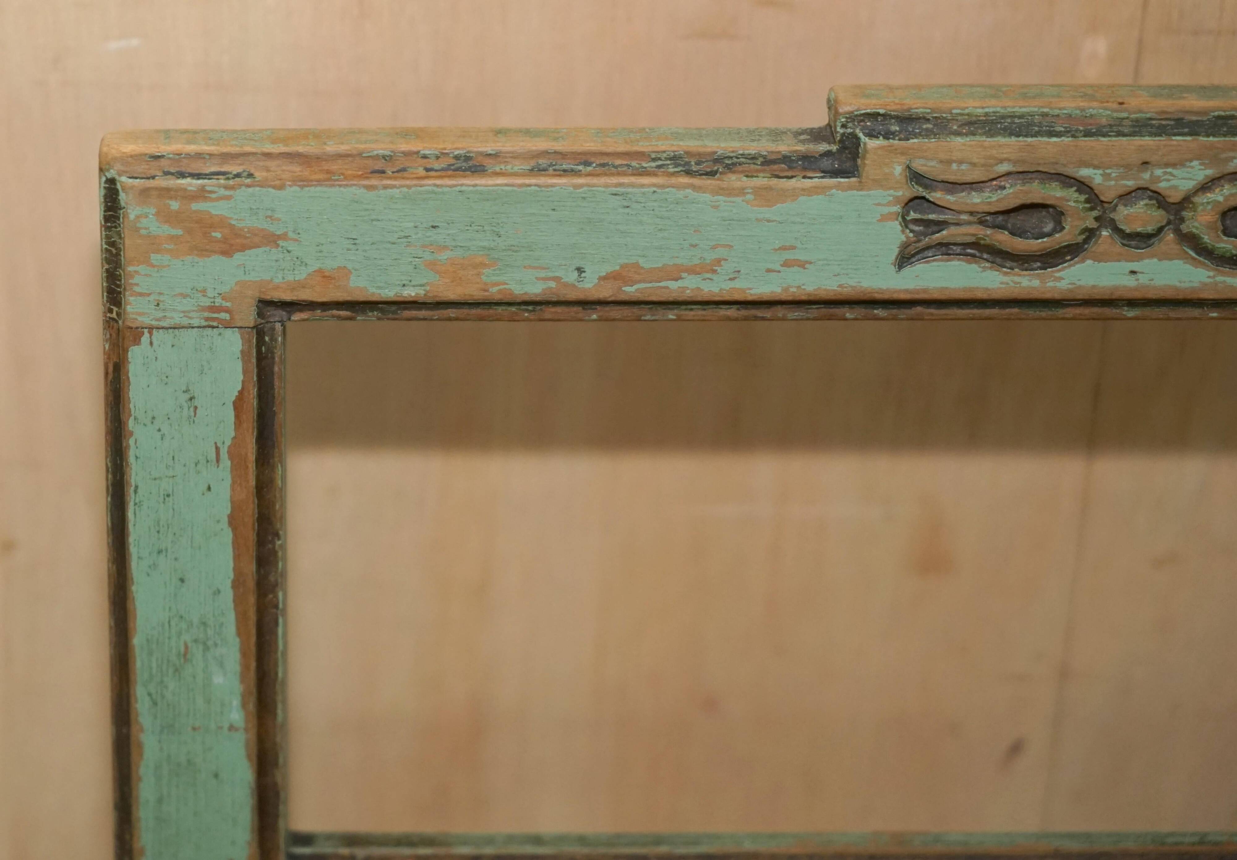 Pair of antique French chairs with original paint.