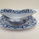 Saucière ancienne en faience fine creil montereau modèle  japon