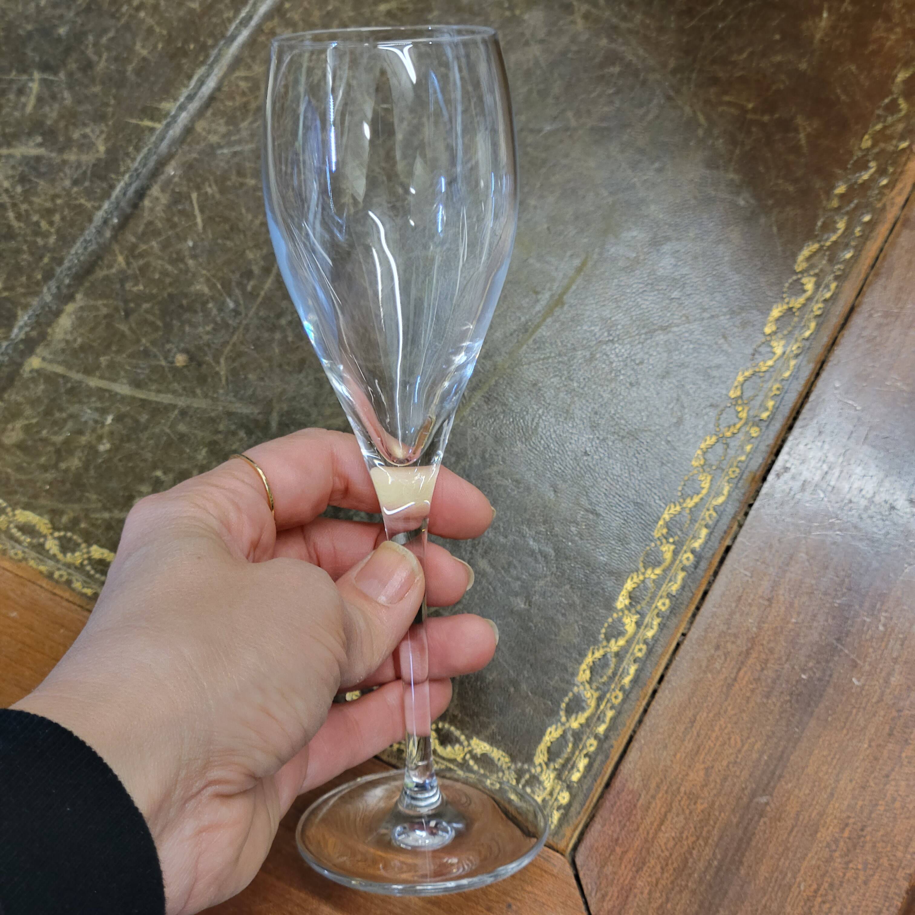 5 Guy Degrenne Crystal Champagne Flutes