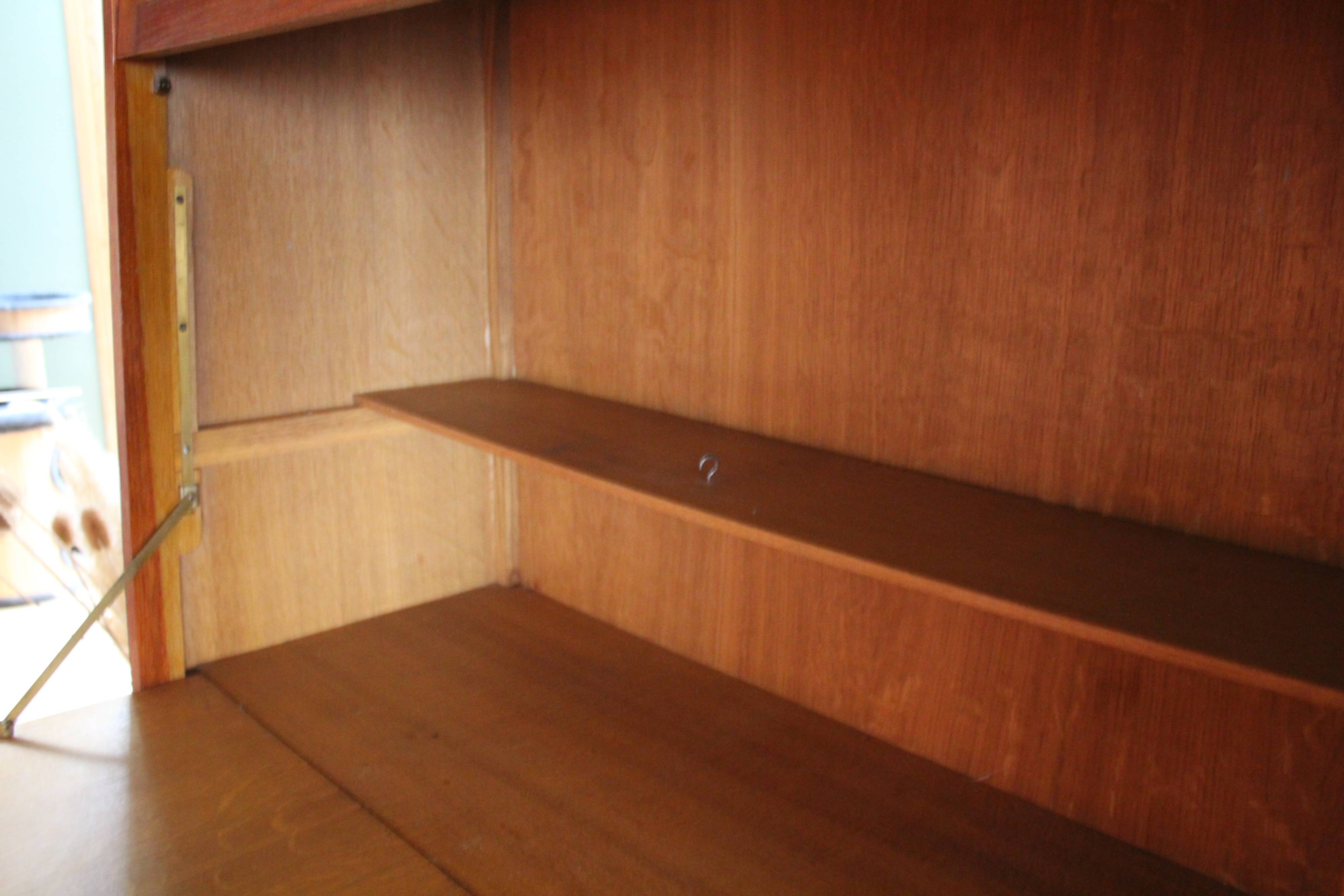 Wood and rattan secretary