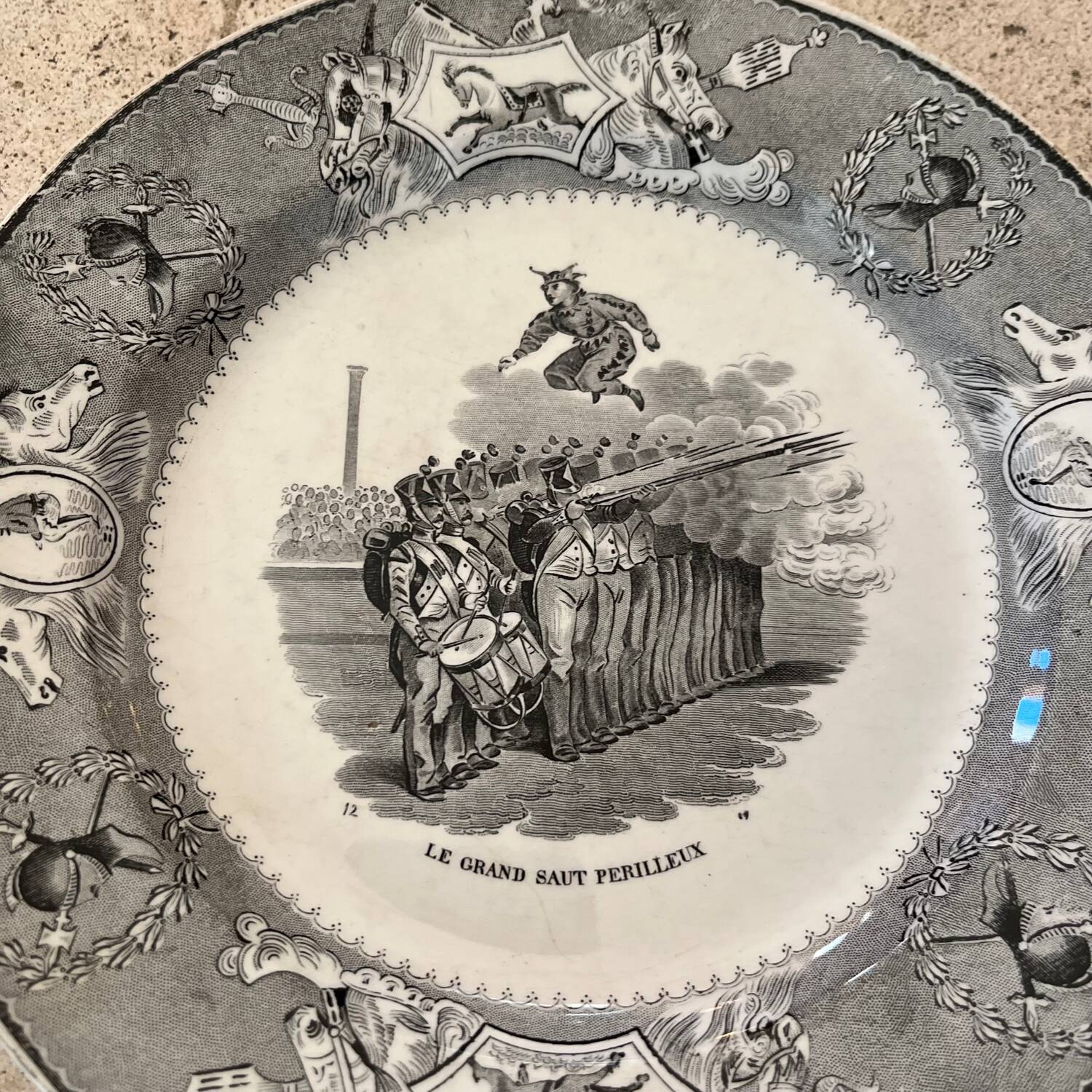 Duo of Creil & Montereau plates, 19th century.