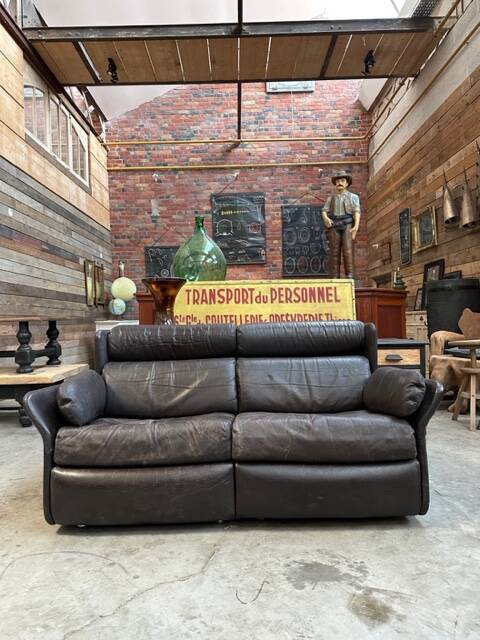 Ensemble de salon en cuir années 80