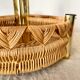 Porte bouteilles vintage , porte plantes en rotin tressé