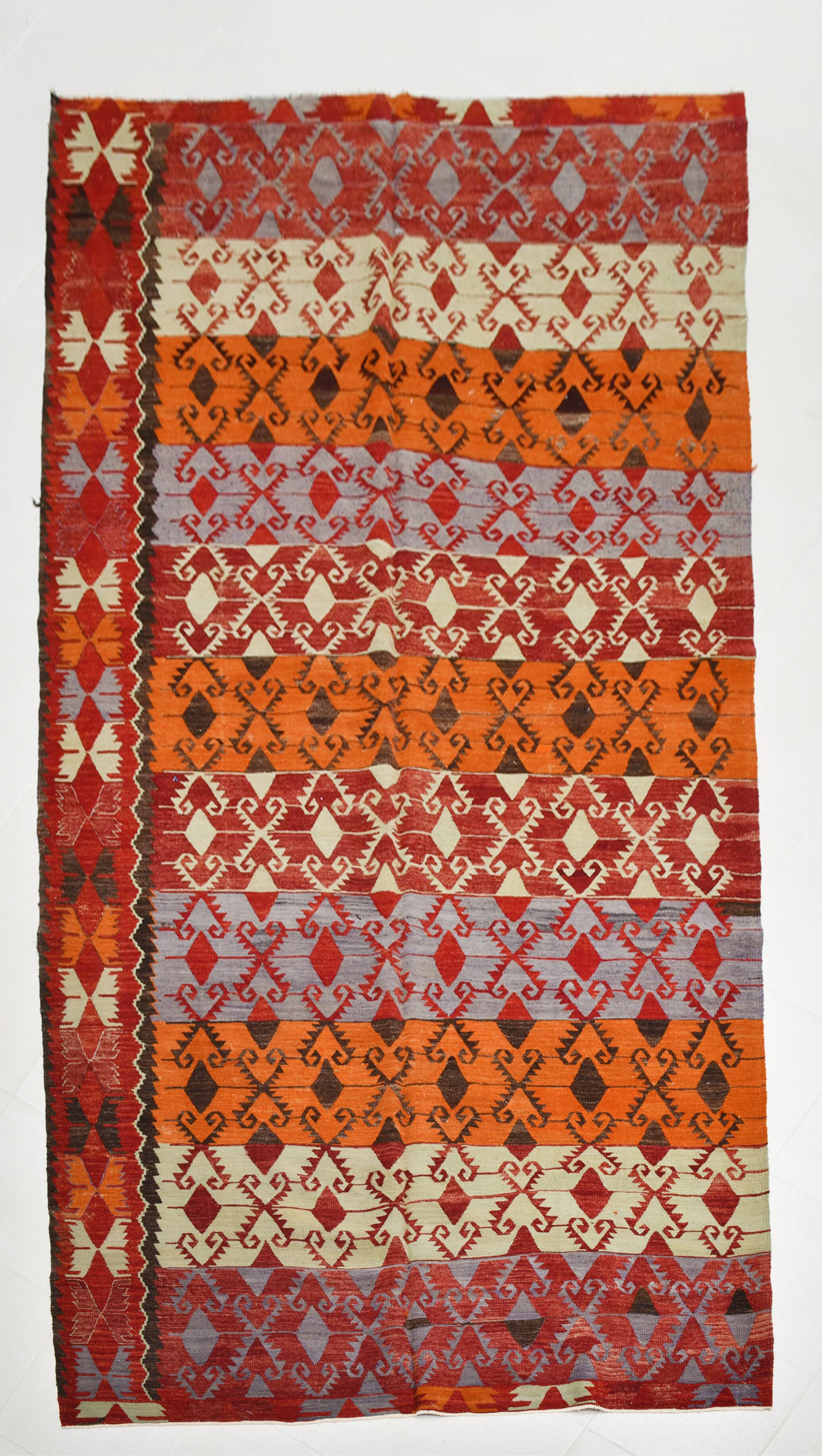 6x12 Orientel Turkish Kilim Rug, 172x369Cm