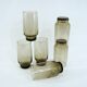 6 smoked brown glasses - Tivoli Luminarc Arcoroc France - vintage 70s